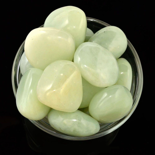 Chinese Green Jade Tumbled Stones