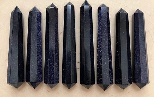 Blue Goldstone Double Terminated Points Massage Wands