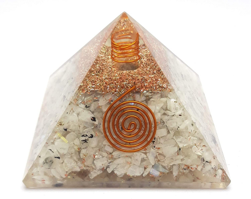 Rainbow Moonstone Orgonite Reiki Pyramid -2 Inch