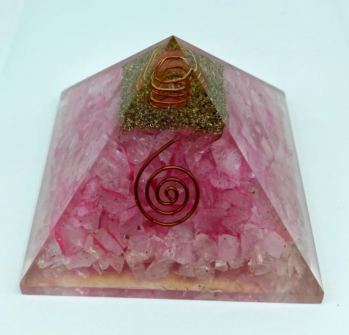 Rose Quartz Orgonite Reiki Pyramid -2 INCH