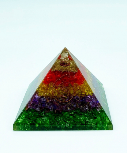 Multicolor Onyx Orgonite Reiki Pyramid -2 INCH