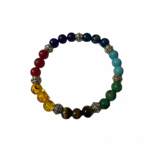 Dyed Chakra Stones Bracelet 8 mm