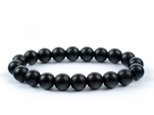 Black Matt Finish Beads Bracelet 8 mm