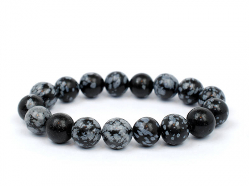 Snowflake Obsidian Beads Bracelet 8 mm