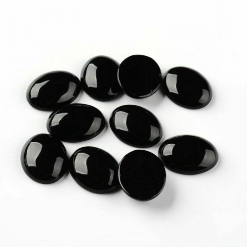 Black Obsidian Thumb Worry Stone 30-40 mm