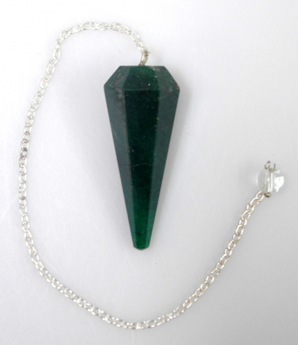 Green Jade Multifaceted w/ Crystal Ball Chain Pendulum