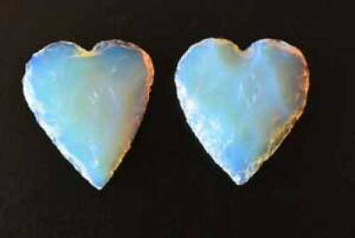 Opalite Heart shaped Carved Arrowheads