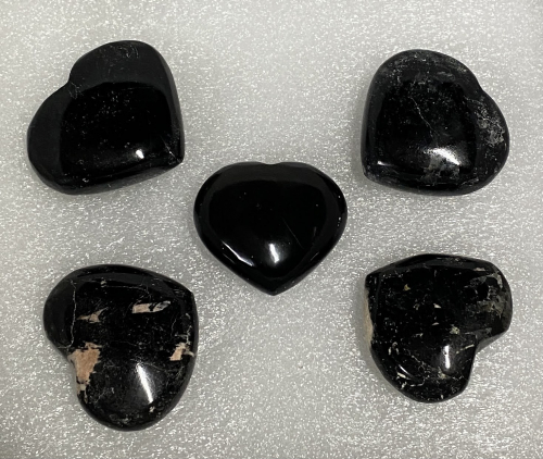 Black Tourmaline Puffy Heart