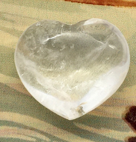 Crystal Quartz Puffy Heart