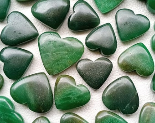 Green Jade Puffy Heart