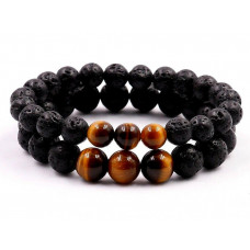 Lava - Tiger Beads Bracelet 8 mm