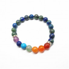 7 Chakra Azurite Beads Bracelet 8 mm