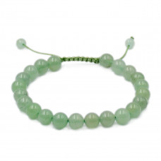 Green Jade Beads Cord Bracelet 8 mm