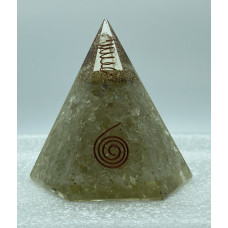 6 Faceted Crystal Quartz Reiki Orgonite Pyramid - 3 INCH