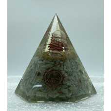 6 Faceted Amazonite Reiki Orgonite Pyramid - 4 INCH