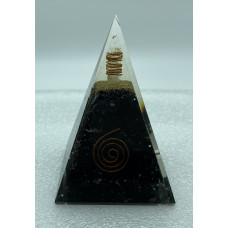 Nubian Black Tourmaline Reiki Orgonite Pyramid - 5 INCH