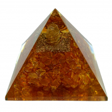 Orange Calcite Orgonite Reiki Pyramid -2 INCH