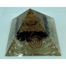 Crystal Quartz Black Tourmaline Orgonite Reiki Pyramid -3 INCH
