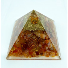 Red Carnelian Orgonite Reiki Pyramid -3 INCH Red Carnelian Orgonite Reiki Pyramid -3 INCH