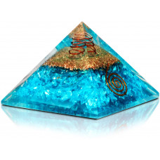 Synthetic Turquoise / Blue Aqua Crystal Orgonite Reiki Pyramid -3 INCH