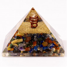 Multicolor Natural Stones Orgonite Reiki Pyramid -3 INCH