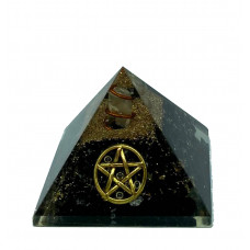 Black Tourmaline Lucky Star Symbol Orgonite Reiki Pyramid -3 INCH