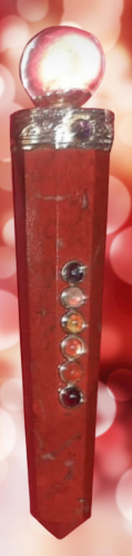 Red Jasper Jumbo Crystal Sphere Healing Stick