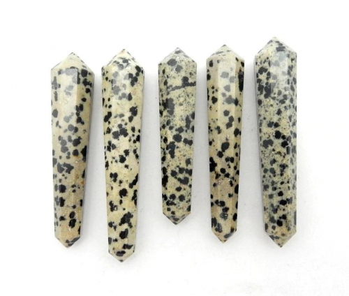 Dalmatian Jasper Double Terminated Points Massage Wands