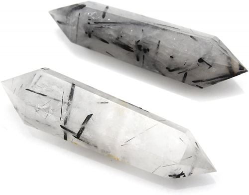 Rutile Quartz Double Terminated Points Massage Wands