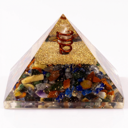 Multicolor Natural Stones Orgonite Reiki Pyramid -2 INCH