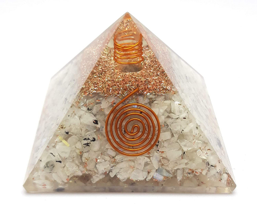 Rainbow Moonstone Orgonite Reiki Pyramid -3 INCH