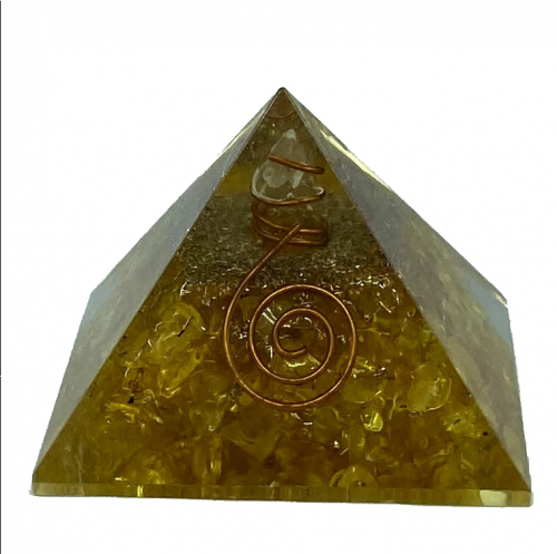 Citrine Orgonite Reiki Pyramid -3 INCH