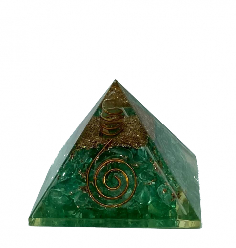 Green Onyx Orgonite Reiki Pyramid -3 INCH