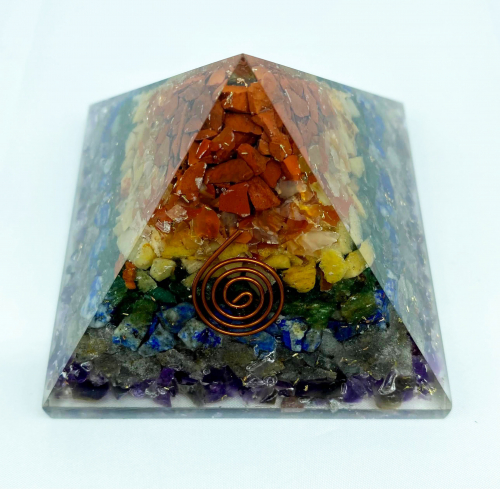7 Chakra Orgonite Reiki Pyramid -3 INCH