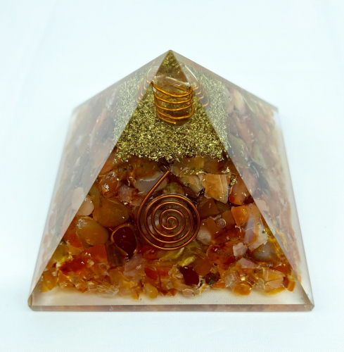 Red Carnelian Orgonite Reiki Pyramid -3 INCH