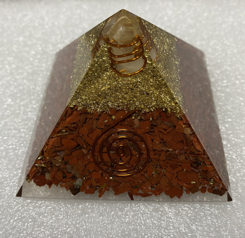 Red Jasper Orgonite Reiki Pyramid -3 INCH
