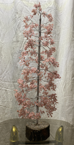 LARGE 25" 1000 Gemstones Rose wood base Agate Stone Gemstone Tree