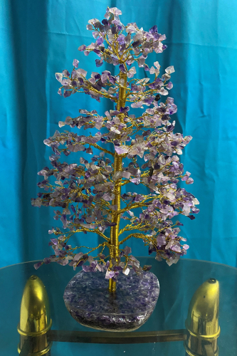 16" 700 Gemstones Amethyst orgonite base Agate Stone Gemstone Tree