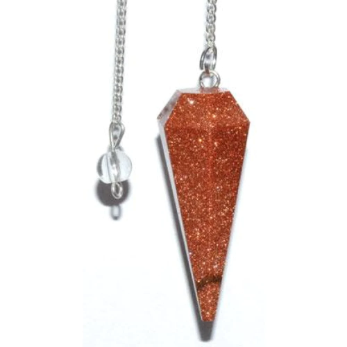 Red Goldstone Multifaceted Pendulum