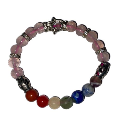 Rose w/ Chakra Bracelet 8 mm