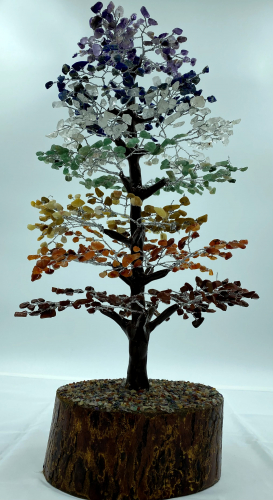 LARGE 20" 1000 Gemstones 7 Chakra Agate Stone Gemstone Banyan Trees