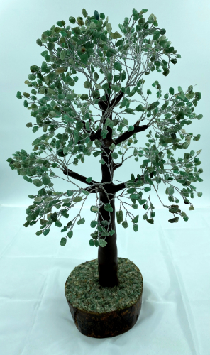 LARGE 20" 1000 Gemstones Green Aventurine Agate Stone Gemstone Banyan Trees
