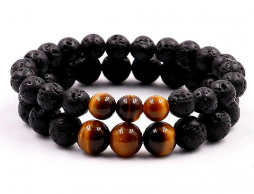 Lava - Tiger Beads Bracelet 8 mm
