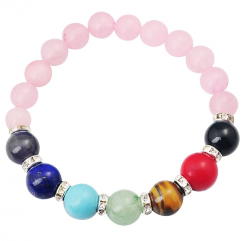 7 Chakra Rose Diamond Bracelet 8 mm