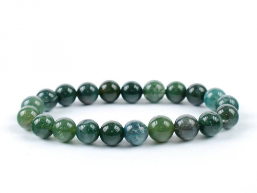 Moss Agate Beads Bracelet 8 mm