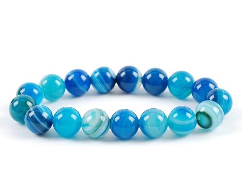 Blue Onyx Beads Bracelet 8 mm