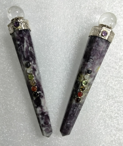 Lepidolite Jumbo Crystal Sphere Healing Stick