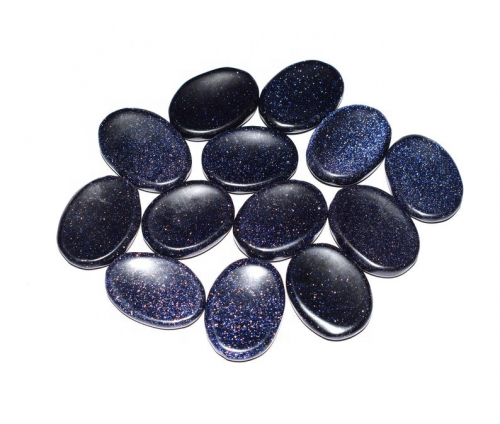 Blue Goldstone Thumb Worry Stone 30-40 mm