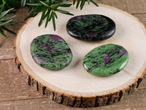 Ruby Zoisite Thumb Worry Stone