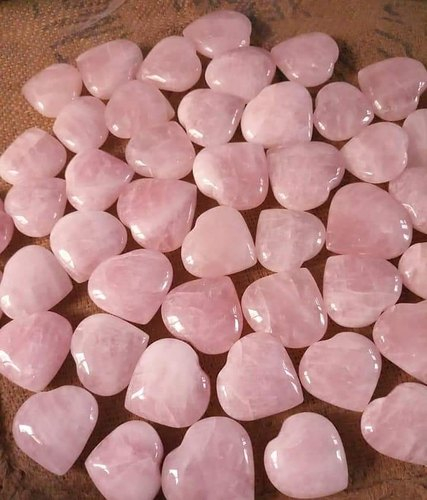 Rose Quartz Puffy Heart